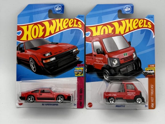 2023 Hot Wheels Red 82 Toyota Supra HW The 80's + Mighty K Kei Truck